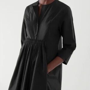 COS Collarless Pleated Shirt Dress Sz 10
